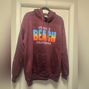 Maroon Venice Beach California Hoodie